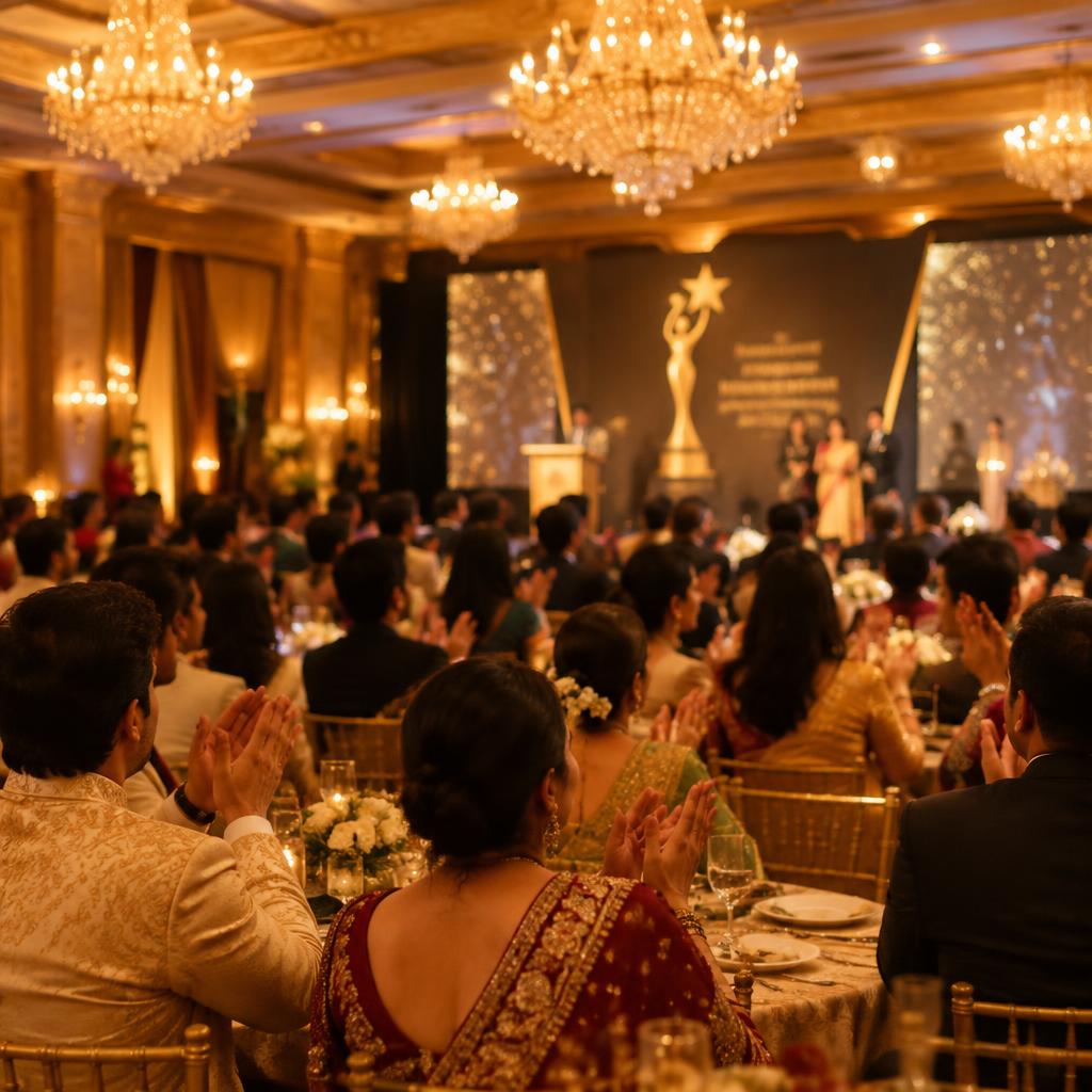 Award ceremony moment